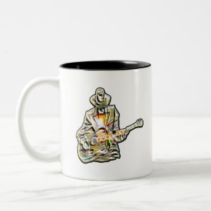 Caneca De Café Em Dois Tons Guitar Blues Mann - Sinta isso