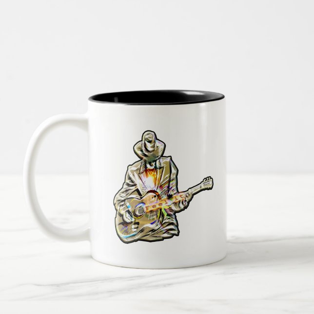 Caneca De Café Em Dois Tons Guitar Blues Mann - Sinta isso (Esquerda)