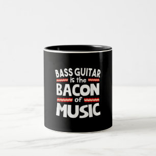 Caneca De Café Em Dois Tons Guitar Lover Bass Guitar É Bacon De Música Engra