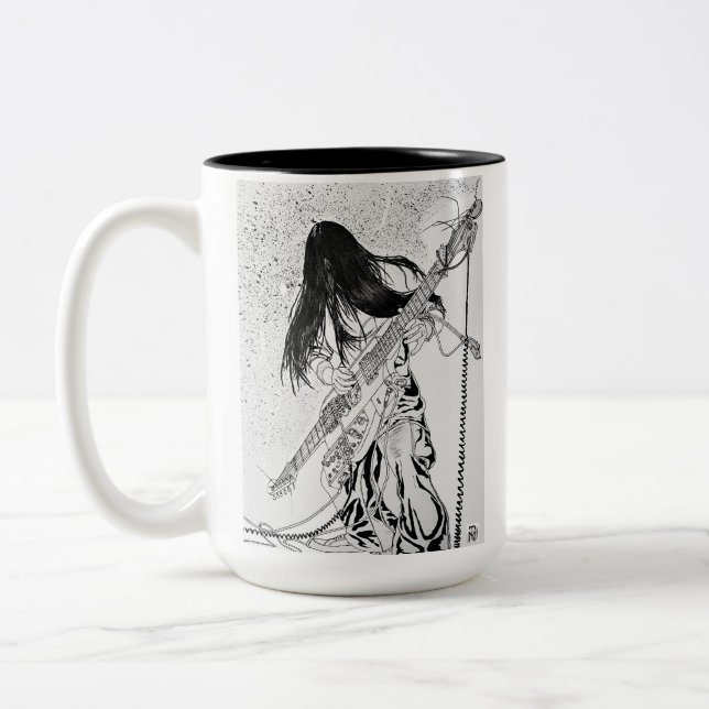Caneca De Café Em Dois Tons Guitar Mug (Esquerda)