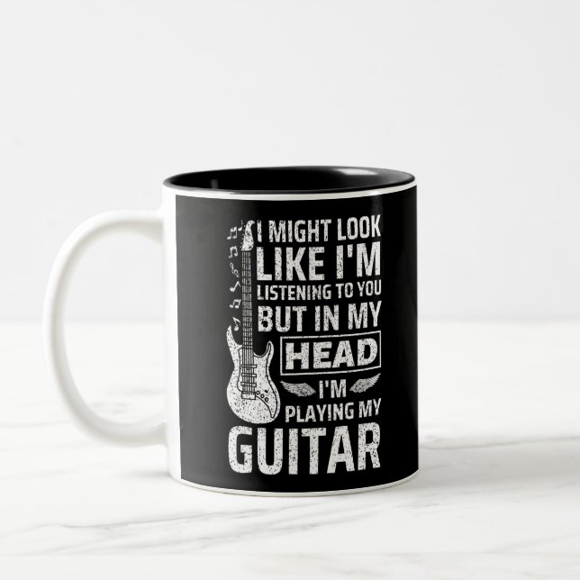 Caneca De Café Em Dois Tons Guitar Music (Esquerda)