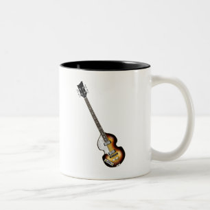Caneca De Café Em Dois Tons Guitarra baixa do violino