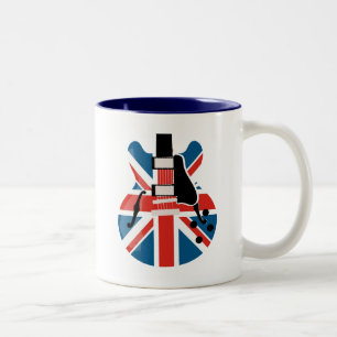 Caneca De Café Em Dois Tons Guitarra de Britpop