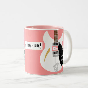 Caneca De Café Em Dois Tons Guitarra de Pop de Mod
