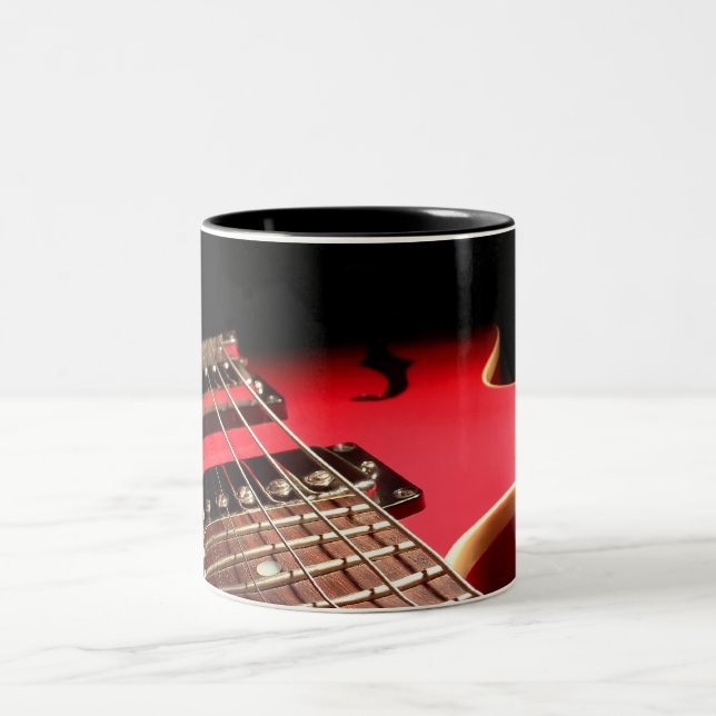 Caneca De Café Em Dois Tons Guitarra elétrica vermelha (Centro)