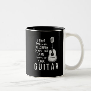 Caneca De Café Em Dois Tons Guitarra engraçada
