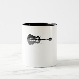 Caneca De Café Em Dois Tons Guitarrista Acústica Nature Est Música Bass Guitar