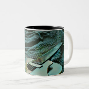 Caneca De Café Em Dois Tons Guitarrista acústico