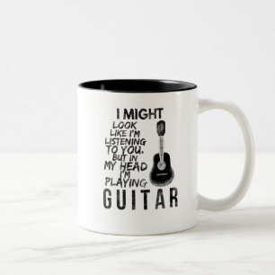 Caneca De Café Em Dois Tons guitarrista engraçado
