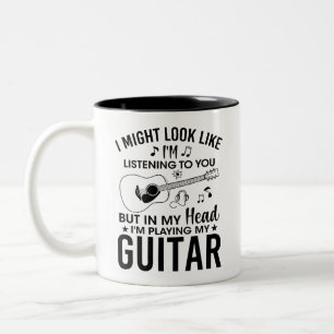 Caneca De Café Em Dois Tons guitarrista engraçado, entusiastas do violão