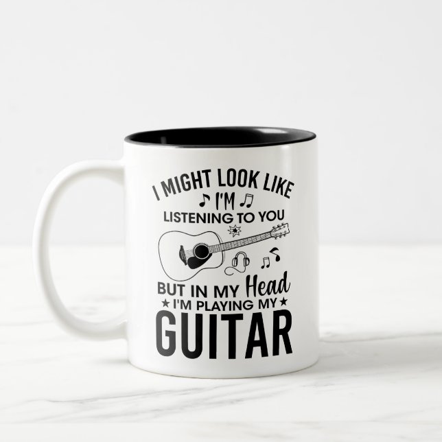 Caneca De Café Em Dois Tons guitarrista engraçado, entusiastas do violão (Esquerda)