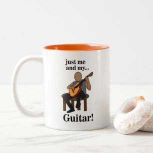 Caneca De Café Em Dois Tons Guitarrista Tocando Guitarra