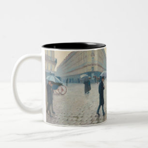 Caneca De Café Em Dois Tons Gustave Caillebotte - Rua Paris Rainy Day