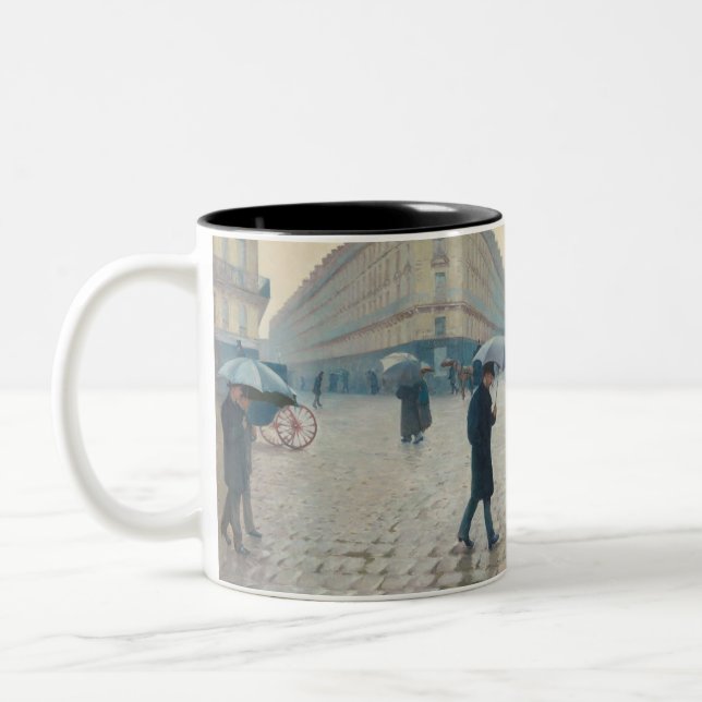 Caneca De Café Em Dois Tons Gustave Caillebotte - Rua Paris Rainy Day (Esquerda)