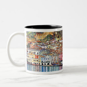 Caneca De Café Em Dois Tons Gustavo Klimt Malcesine no lago Garda