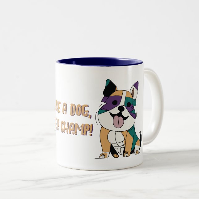 Caneca De Café Em Dois Tons Gym Dog (Frente Esquerda)