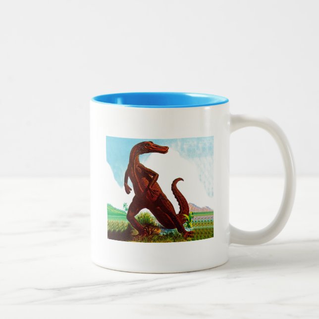 Caneca De Café Em Dois Tons Hadrosaurus Dinosaur (Direita)