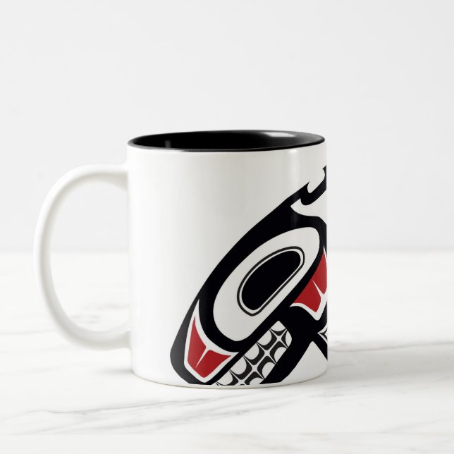Caneca De Café Em Dois Tons Haida orca em uma caneca de reboque (Esquerda)