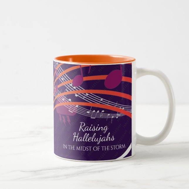 Caneca De Café Em Dois Tons HALLELUJAHN PURPLE Personalizado (Direita)