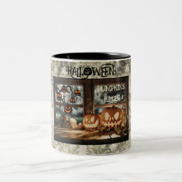 Caneca De Café Em Dois Tons Halloween, Abóbora Assassina, Assustador