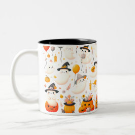 Caneca De Café Em Dois Tons Halloween Adorável