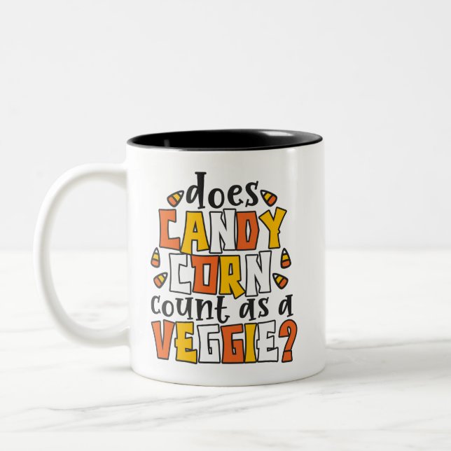Caneca De Café Em Dois Tons Halloween Candy Corn Engraçado (Esquerda)
