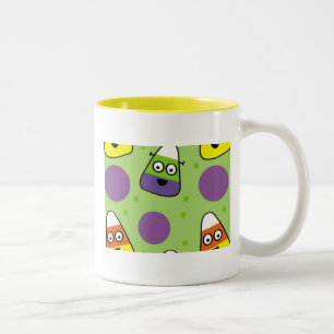 Caneca De Café Em Dois Tons Halloween Candy Corn Mug
