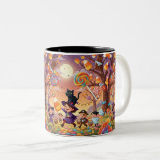 Caneca De Café Em Dois Tons Halloween Candyland Parade