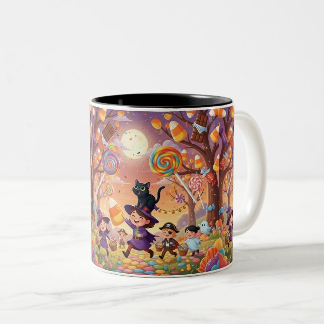 Caneca De Café Em Dois Tons Halloween Candyland Parade (Frente Esquerda)