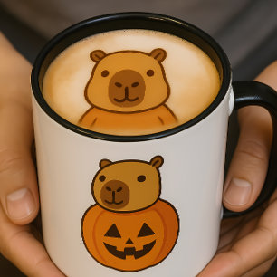 Caneca De Café Em Dois Tons Halloween Capybara Mug Café Engraçado