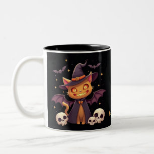 Caneca De Café Em Dois Tons Halloween Cat Mug