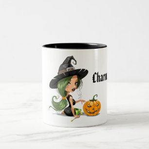Caneca De Café Em Dois Tons Halloween Charm Witch Mug
