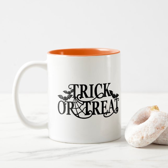 Caneca De Café Em Dois Tons Halloween Coffee Mug (Com Donut)