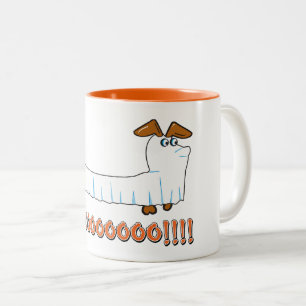 Caneca De Café Em Dois Tons Halloween Dachshund - BOO