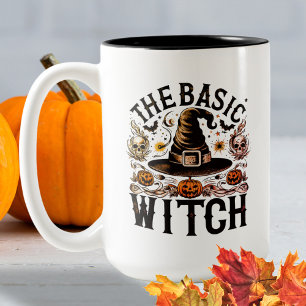 Caneca De Café Em Dois Tons Halloween de bruxa-bruxa-negra