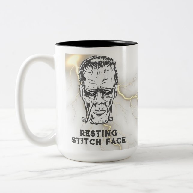 Caneca De Café Em Dois Tons Halloween Engraçado (Esquerda)