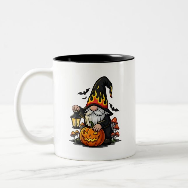 Caneca De Café Em Dois Tons Halloween Gnome Coffee Mug (Esquerda)