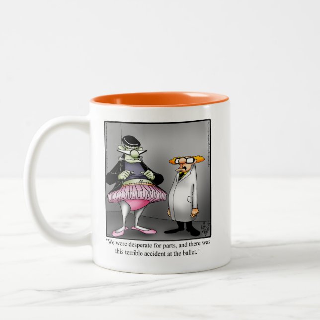 Caneca De Café Em Dois Tons Halloween Humor Mug "Spectickles" (Esquerda)