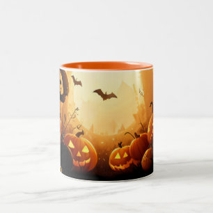 Caneca De Café Em Dois Tons Halloween/outono/Outono/Abóbora