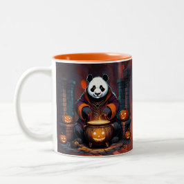 Caneca De Café Em Dois Tons Halloween Panda Magic