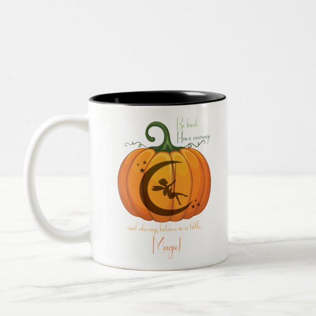 Caneca De Café Em Dois Tons Halloween Pumpkin Fairy design (Esquerda)