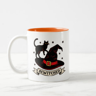 Caneca De Café Em Dois Tons Halloween Retro Bewling Black and Orange
