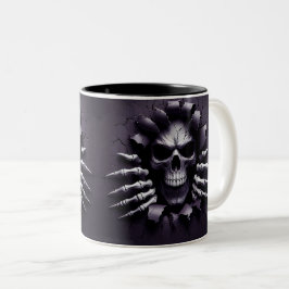 Caneca De Café Em Dois Tons Halloween Skeleton 3D Mug