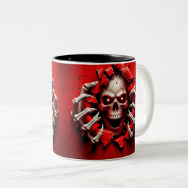 Caneca De Café Em Dois Tons Halloween Skeleton 3D Mug