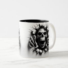Caneca De Café Em Dois Tons Halloween Skeleton 3D Mug