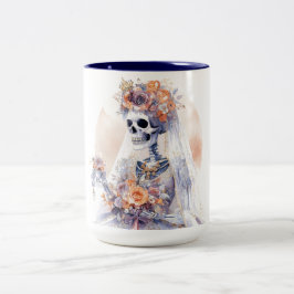 Caneca De Café Em Dois Tons Halloween Skeleton Big Mug
