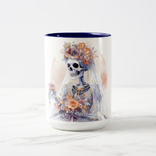 Caneca De Café Em Dois Tons Halloween Skeleton Big Mug