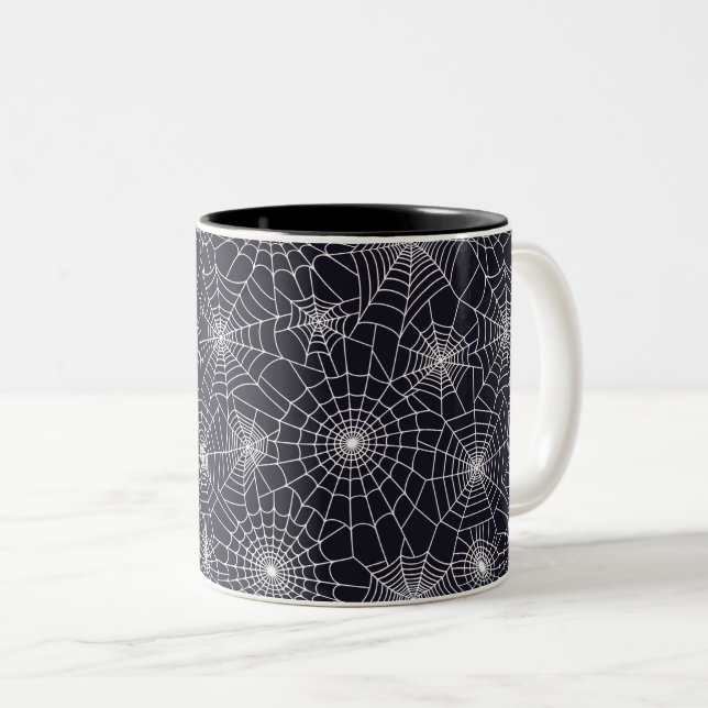 Caneca De Café Em Dois Tons Halloween Spider Webs Coffee Mug (Frente Esquerda)