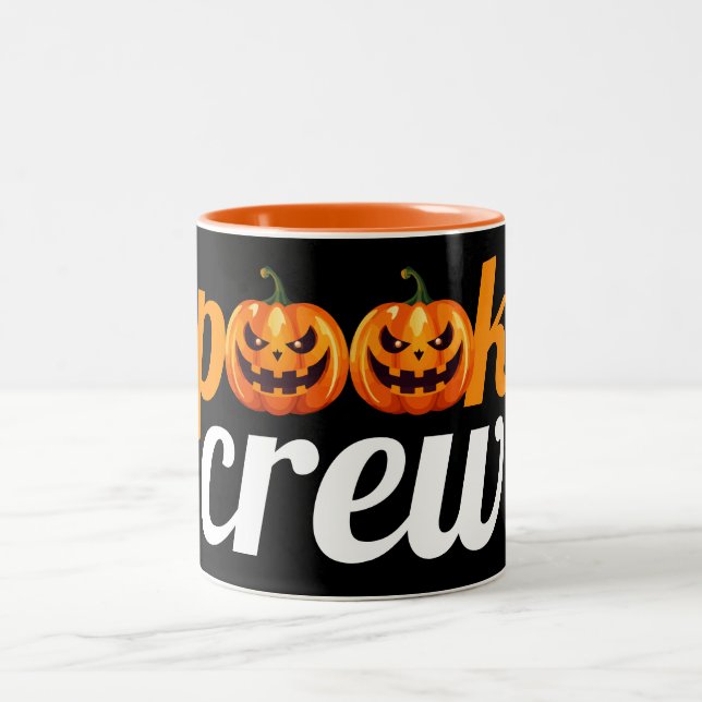 Caneca De Café Em Dois Tons Halloween Spooky Crew Pumpkin Jack-o-Lanterna (Centro)