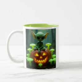 Caneca De Café Em Dois Tons Halloween verde